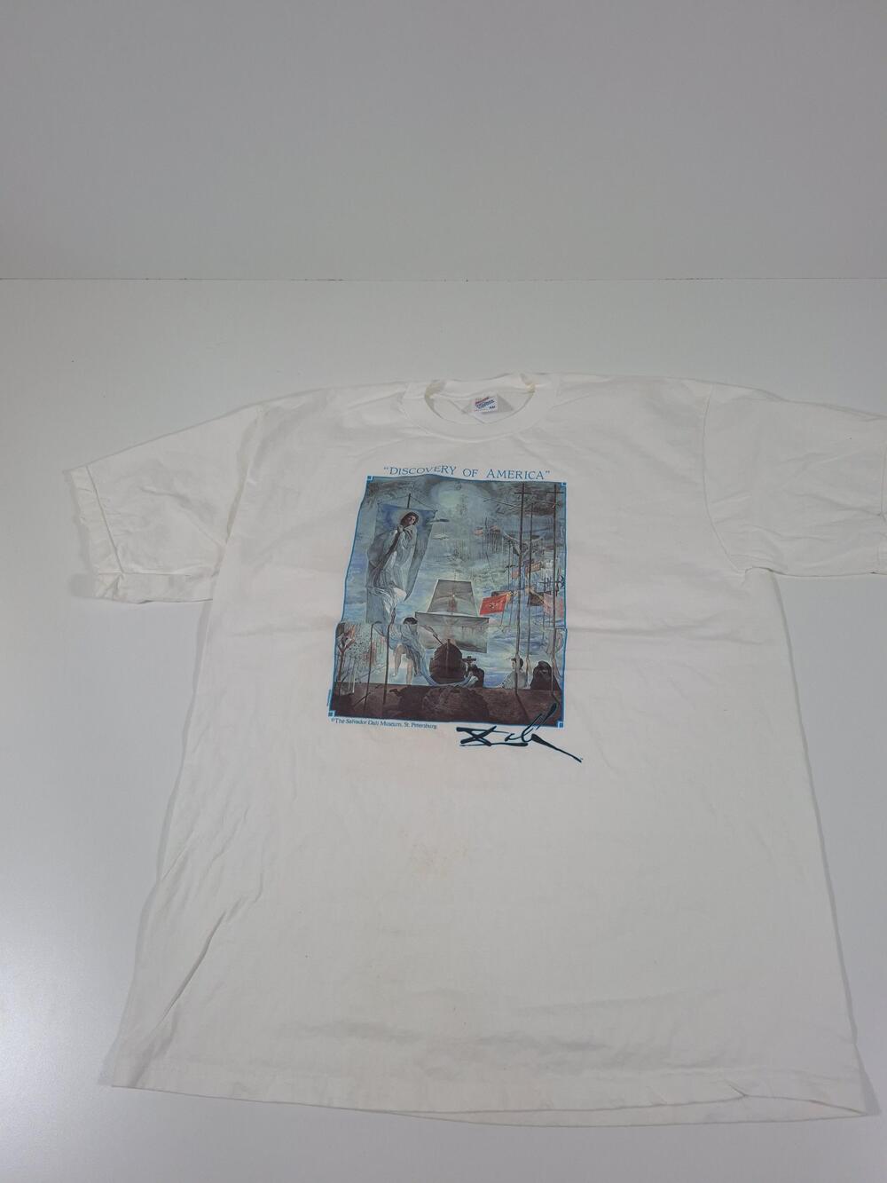 Vintage Salvador Dali Art T Shirt Men’s Warhol Museum 90s Escher 2XL FLAW